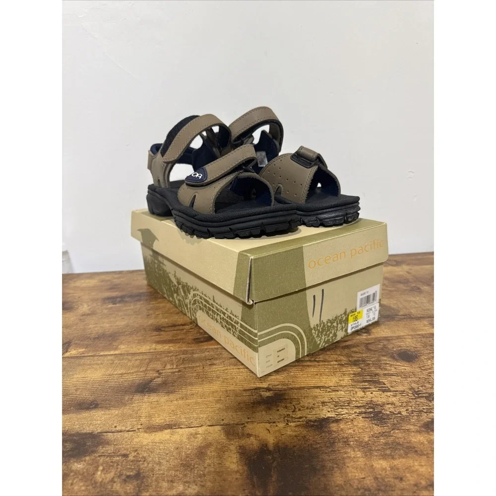 OP Ocean Pacific Tobago Sandals Men's Brown Size 11 W/ Original Box
